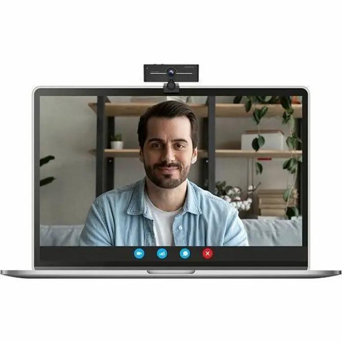 Creative Live! Cam webcam mounted on a silver laptop during a video call.