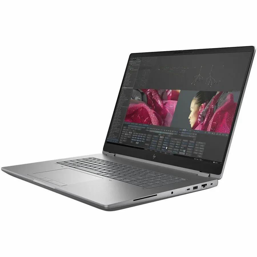 HP ZBook Fury 18 mobile workstation laptop in silver aluminum, 64GB RAM, 1TB SSD