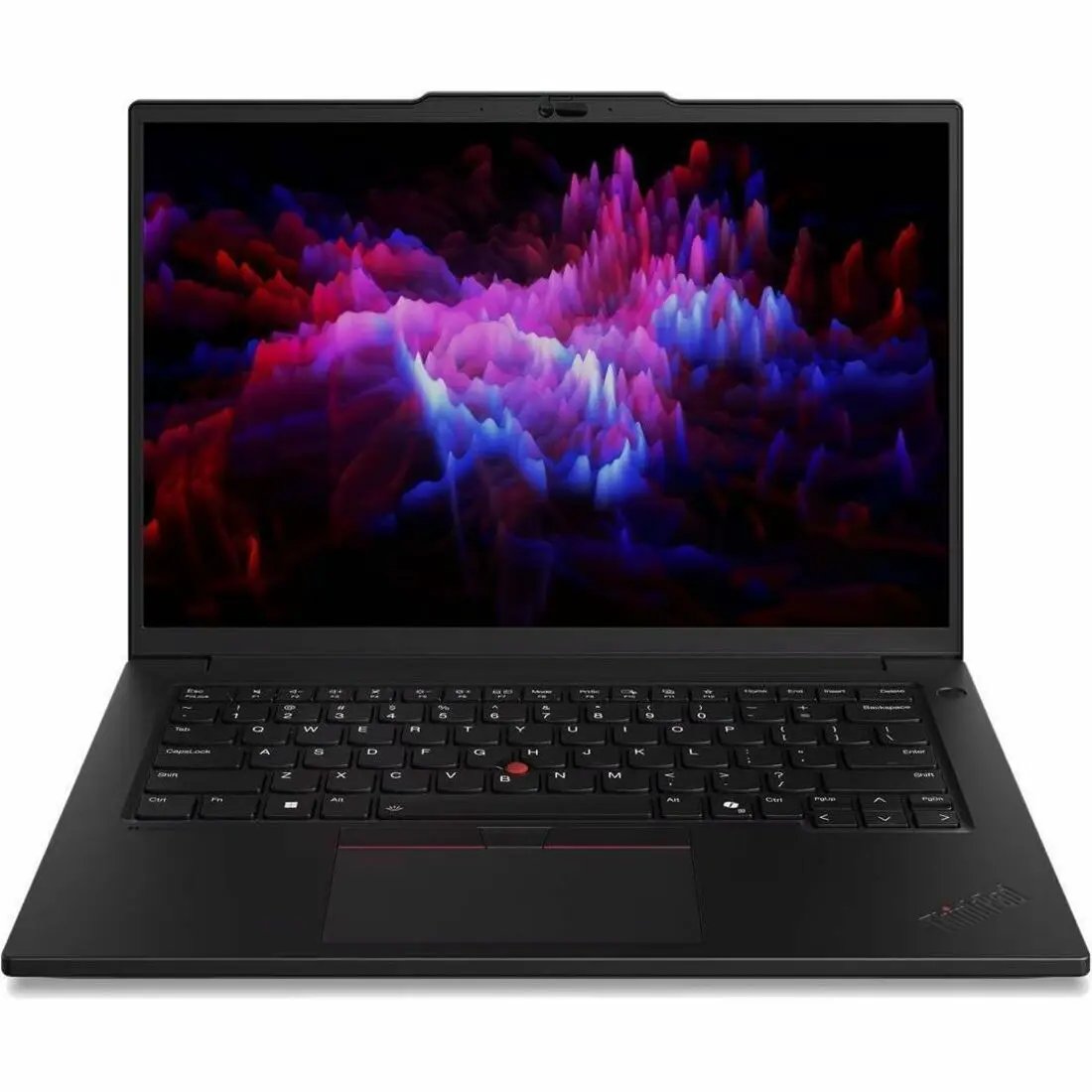 Lenovo ThinkPad P14s G6 laptop in black with red TrackPoint keyboard