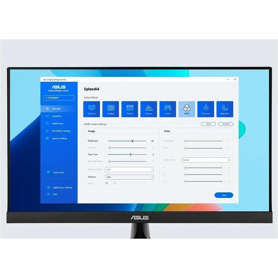 ASUS VP227HF 22-inch Full HD 1080p LED monitor, black finish, 100Hz gaming