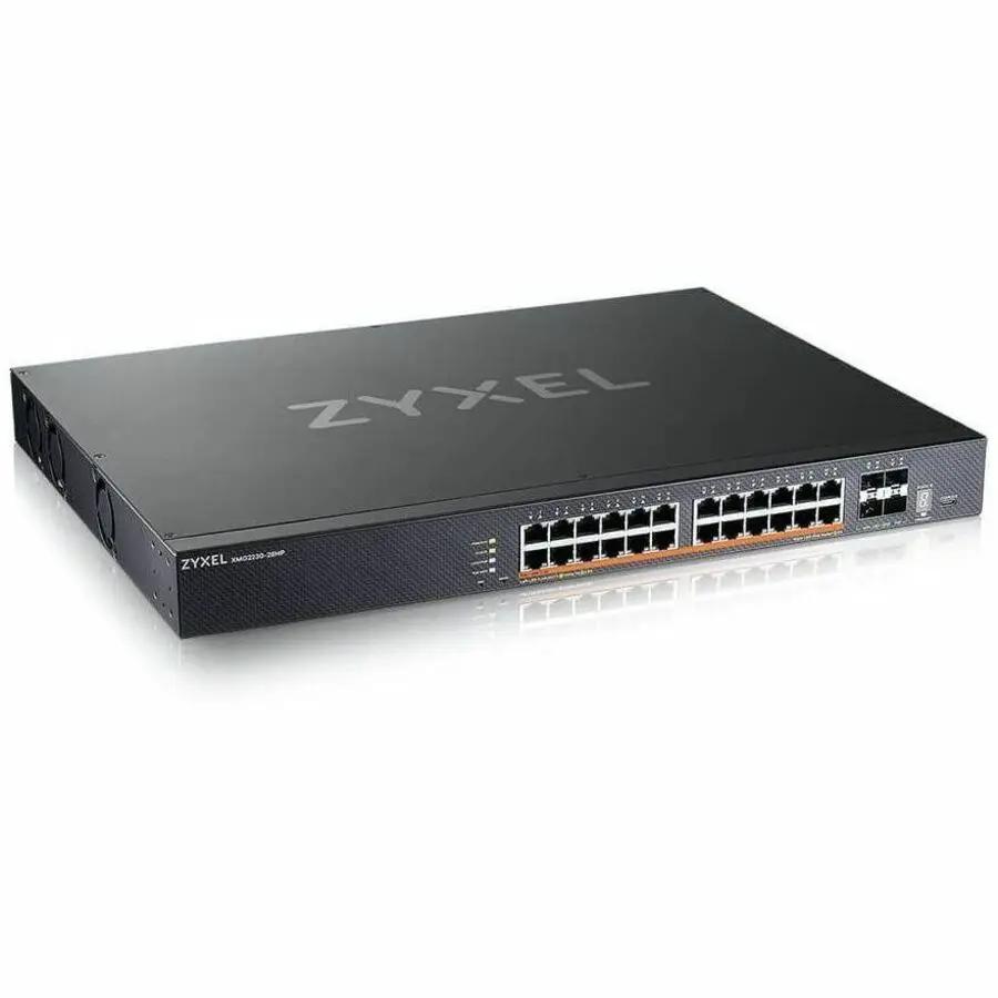 Zyxel XMG2230 24-Port 2.5G PoE managed switch on white surface