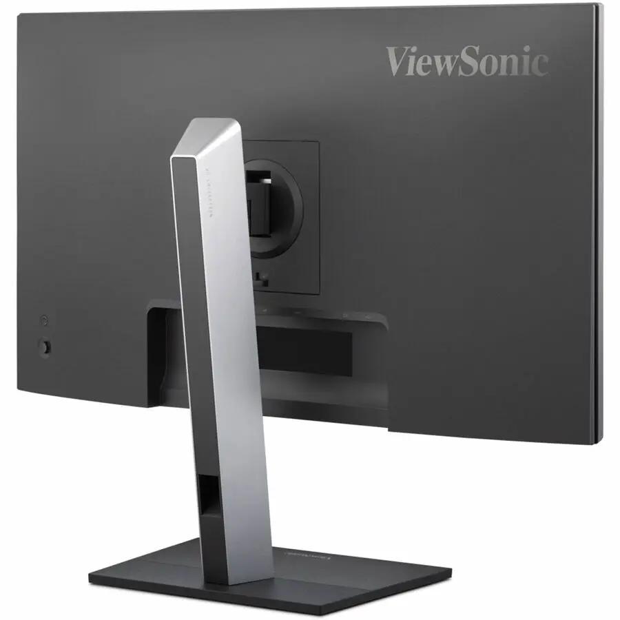 ViewSonic VG2751 27-inch IPS monitor, back view with silver adjustable stand.