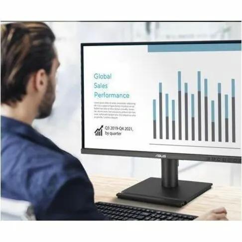 Asus BE 248QF 24.1-inch WUXGA IPS 100Hz monitor on a desk, black bezel.