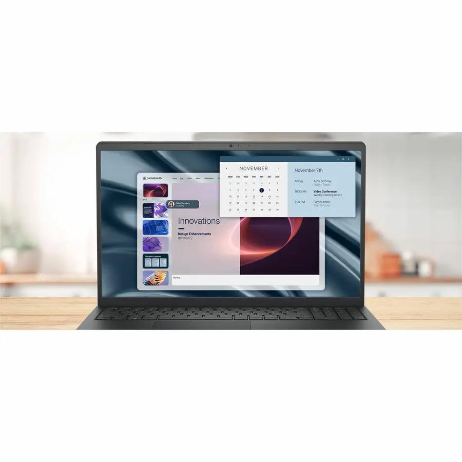 Dell Pro 15 Essential Laptop in dark gray with Ryzen 5 7520U, 8GB LPDDR5, 512GB NVMe