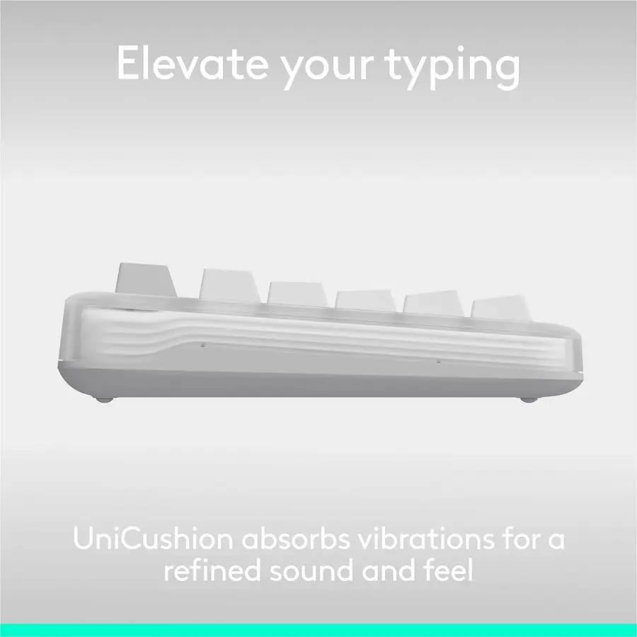 Logitech Alto Keys K98M Wireless Mechanical Keyboard, Customizable Keyboard with Vibration Absorbing Gasket, Backlit Keys, Off-white