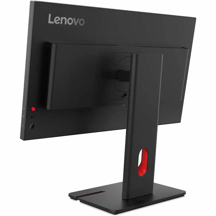 Lenovo ThinkVision T24D-40 24-inch IPS monitor in eclipse black with red-accent stand