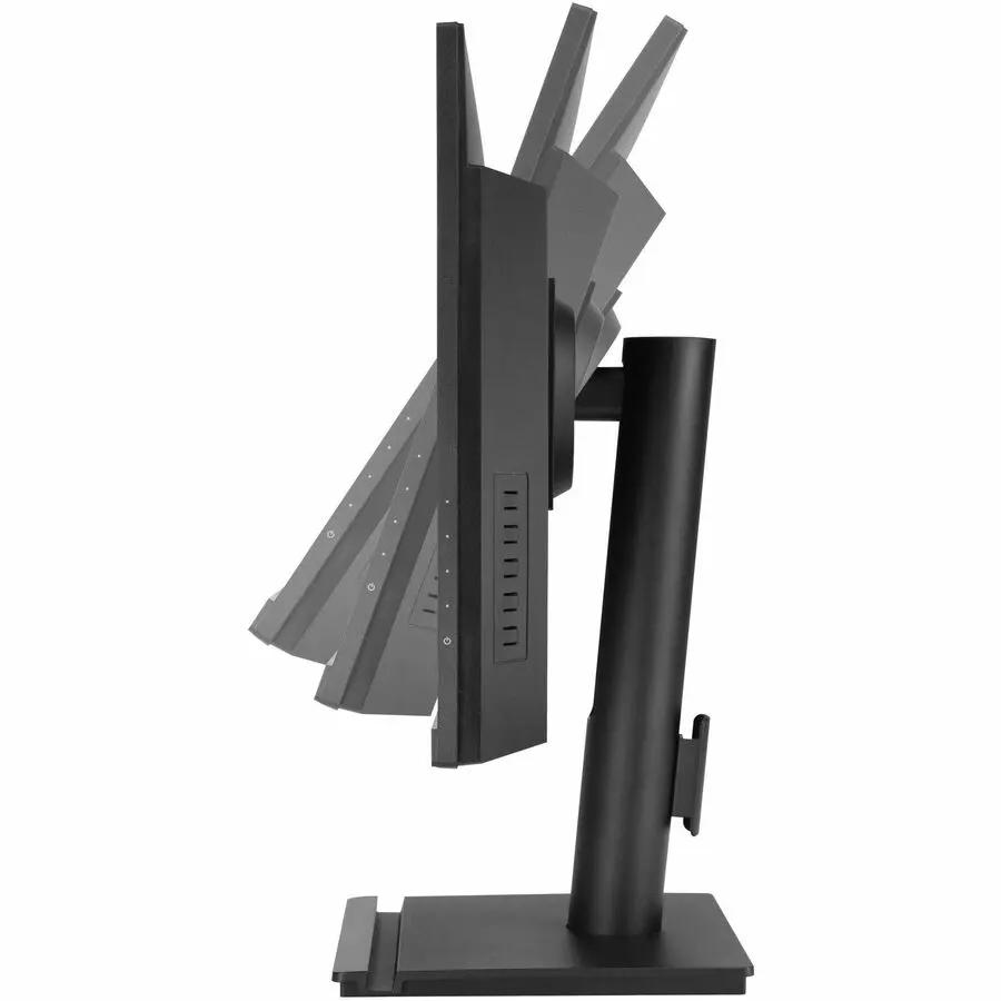 ASUS VA249QGS 24-inch black monitor on its pedestal stand (side view)