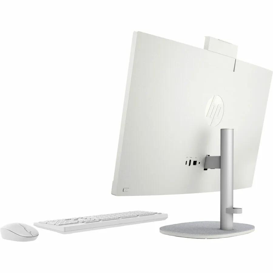 HP All-in-One Desktop in white with wireless keyboard and mouse