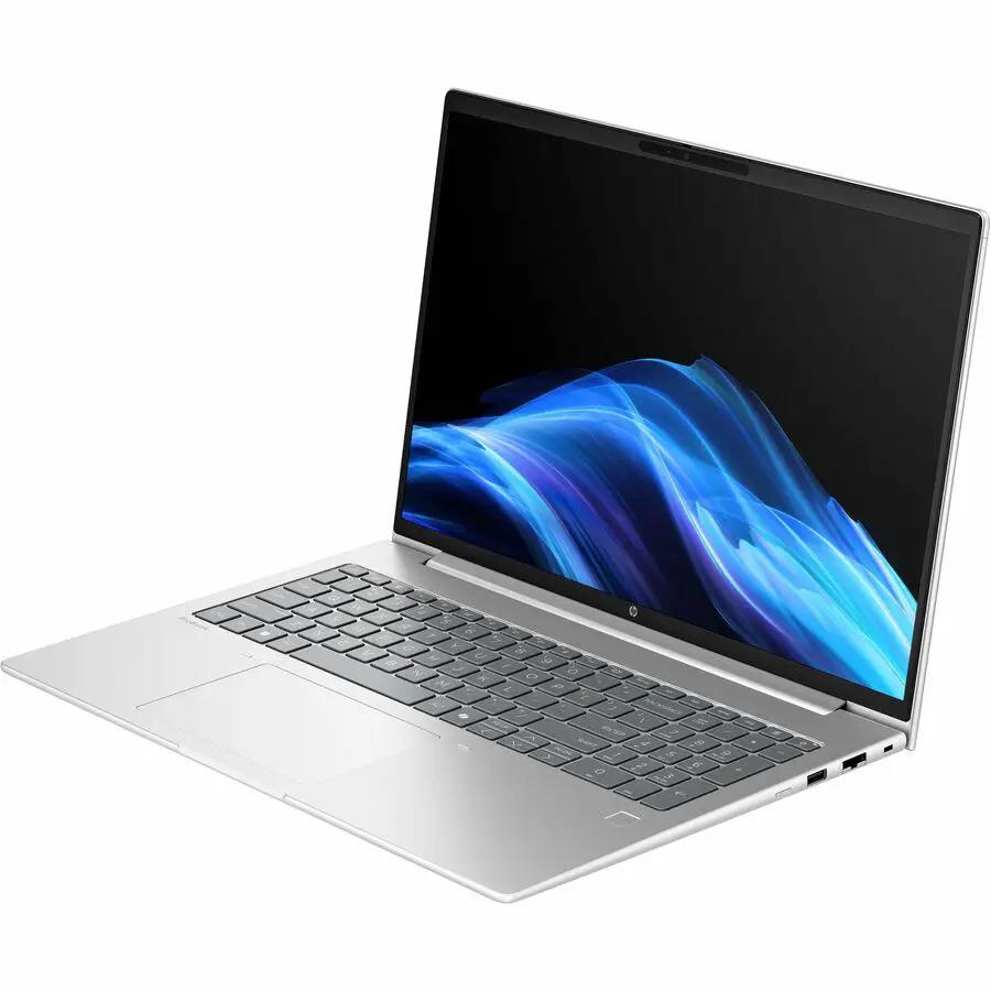 HP ProBook 16 laptop, silver chassis, Intel Core Ultra 5, 24GB RAM, 256GB SSD