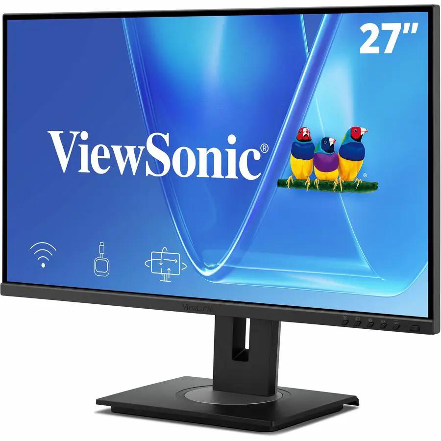 ViewSonic VG2748N 27-inch IPS monitor on a black stand.