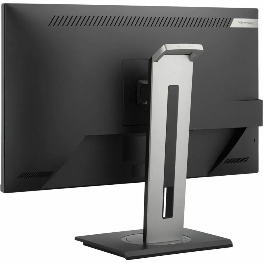 ViewSonic VG2748N 27-inch monitor with black chassis on a silver metal stand