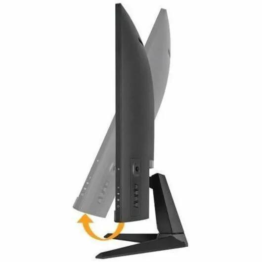 ASUS TUF VG32VQM5AZ 32-inch curved FHD gaming monitor on stand.
