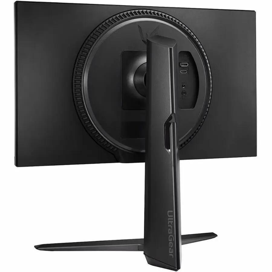 LG UltraGear 24GS65F-B 24-inch IPS gaming monitor back view on a black stand