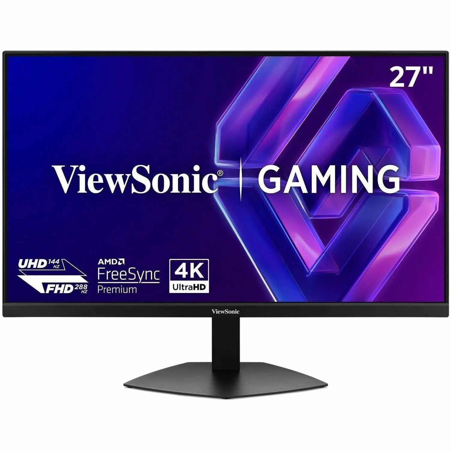 ViewSonic VX2730D 27-inch 4K UHD gaming monitor on a black stand