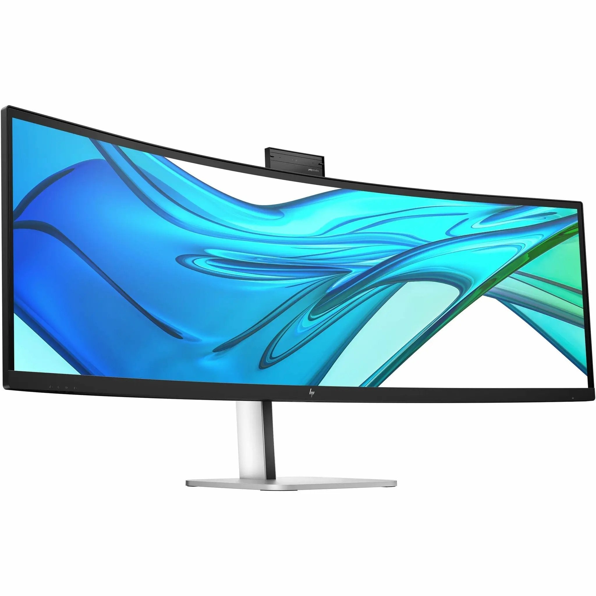 HP EliteDisplay 549pm 49-inch curved DQHD LED monitor on a silver stand