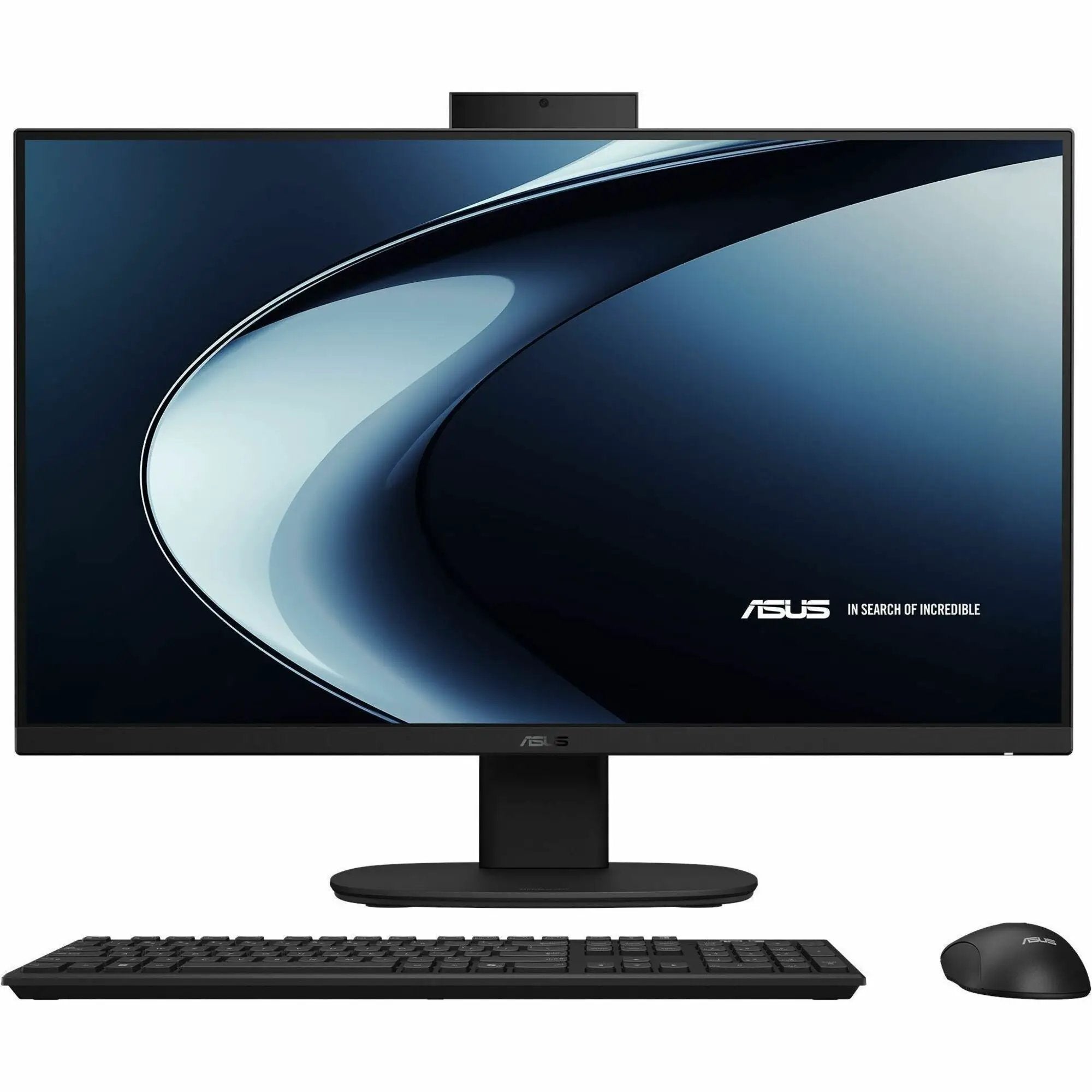 ASUS V400 all-in-one desktop with black finish and included keyboard and mouse