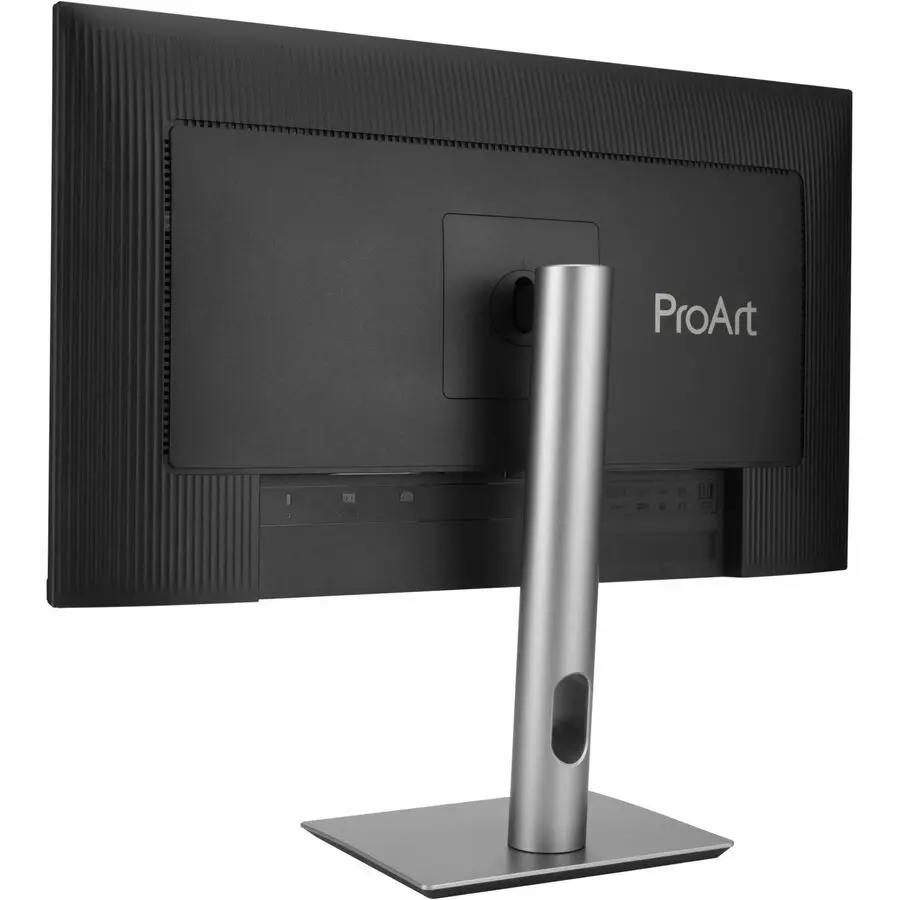 ASUS ProArt PA278CGRV 27-inch monitor seen from the rear on a silver stand