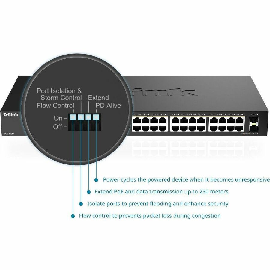 D-Link DGS-1026P 26-Port Gigabit Unmanaged PoE Switch