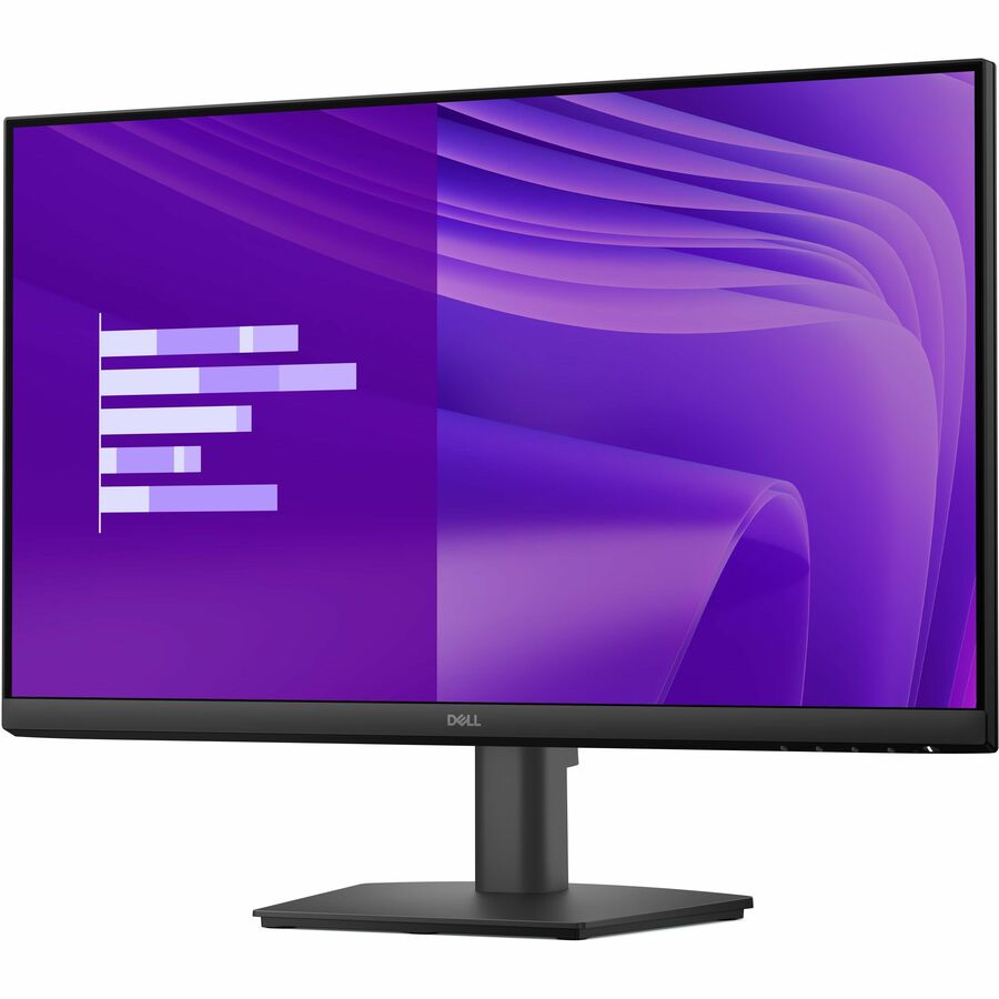 Dell monitor with a purple and black design on the screen