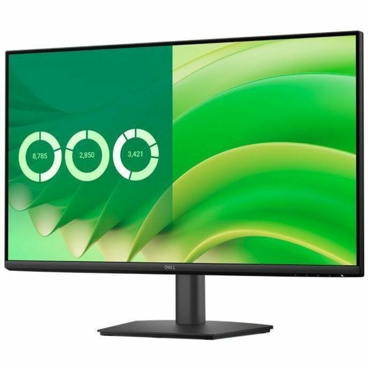 Monitor with green and black design on a white background