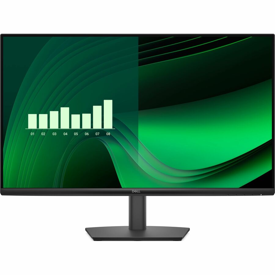 Dell monitor with green display on a white background