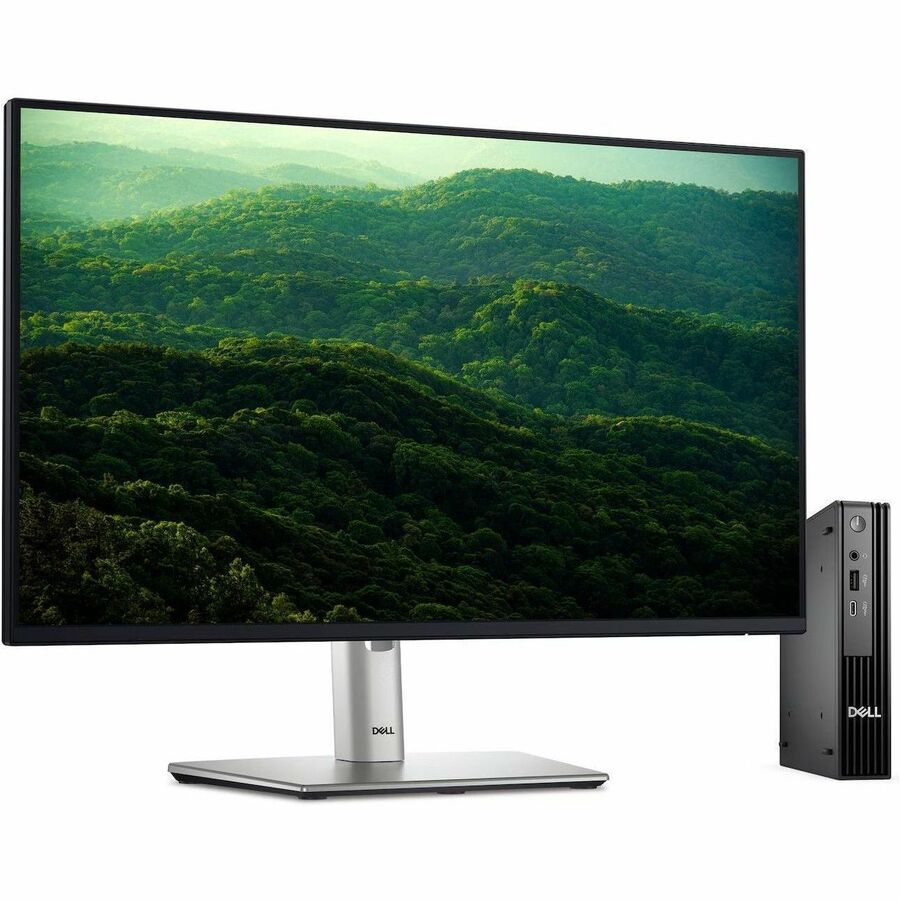 Dell computer monitor and tower on a white background
