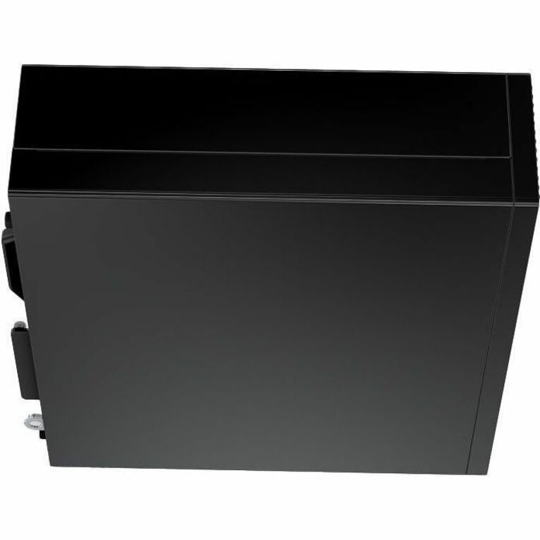 Side view of black Dell desktop computer