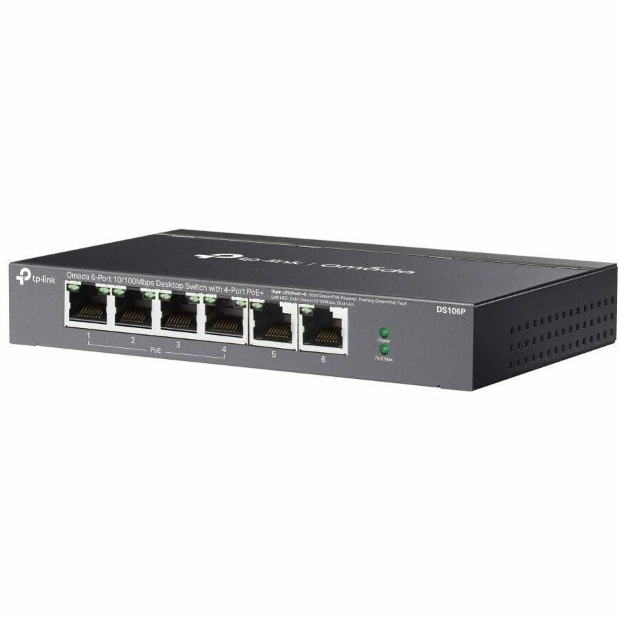 TP-Link DS106P Omada 6-Port 10/100Mbps Desktop Switch with 4-Port PoE+